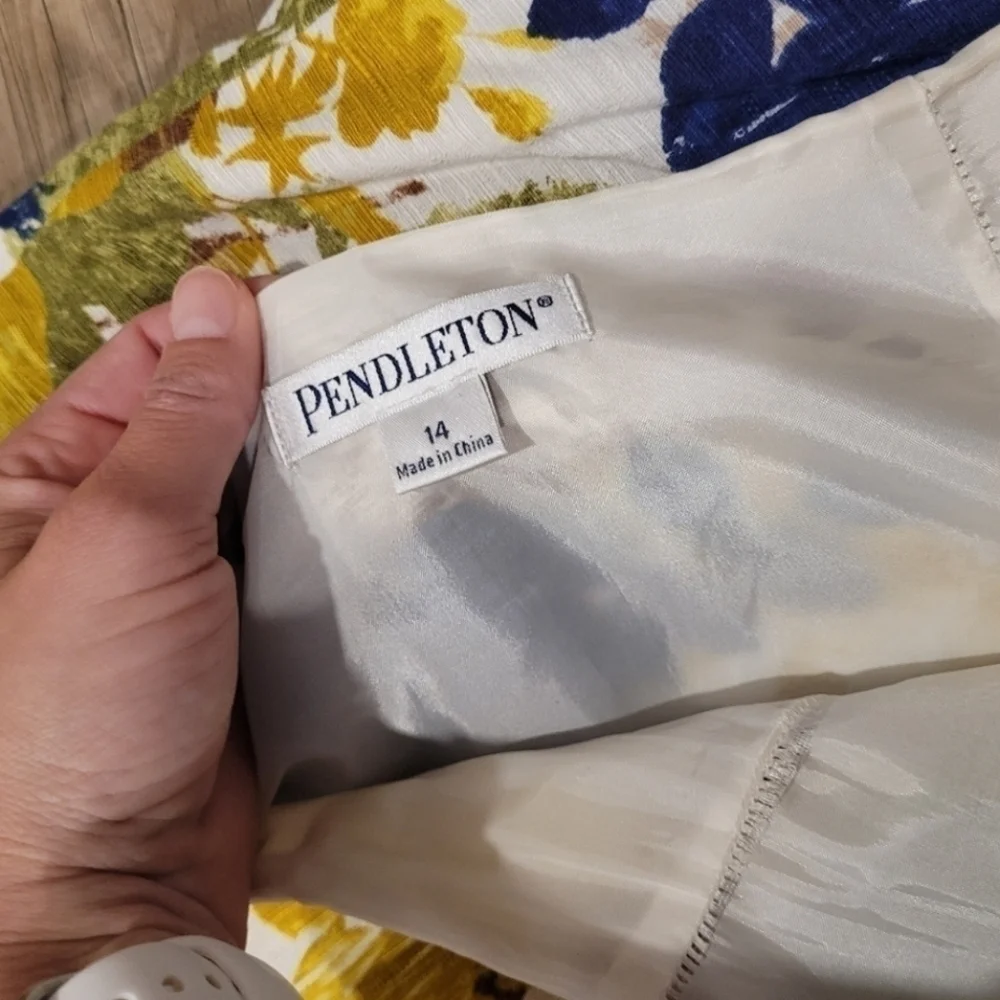Pendleton Women's Floral Leaf Printed Skirt Size 14